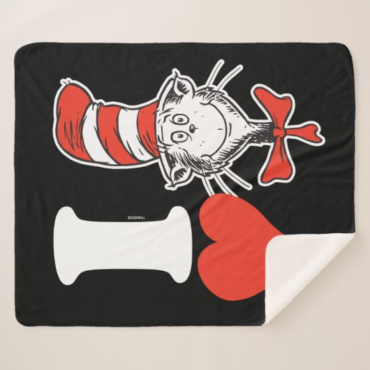 Couverture Sherpa I Heart Cat in the Casquette (Devant (Horizontal))