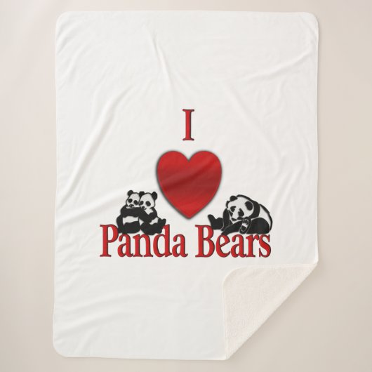 Couverture Sherpa I Heart Panda Bears (Devant)