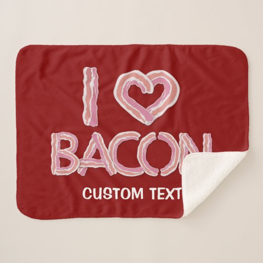 Couverture Sherpa I Love Bacon (Devant (Horizontal))