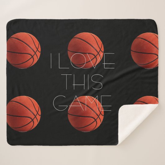 Couverture Sherpa I Love Basketball Close Up (Devant (Horizontal))