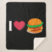 Couverture Sherpa I Love Burger Cheeseburger Manger malsain (Devant)