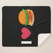 Couverture Sherpa I Love Burger Cheeseburger Manger malsain (Devant (Horizontal))