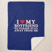 Couverture Sherpa I Love My Boyfriend Saint Valentin (Devant)