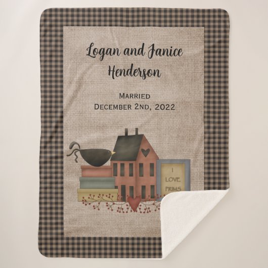 Couverture Sherpa I Love Prims Country Red Saltbox Accueil (Devant)