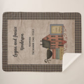 Couverture Sherpa I Love Prims Country Red Saltbox Accueil (Devant (Horizontal))