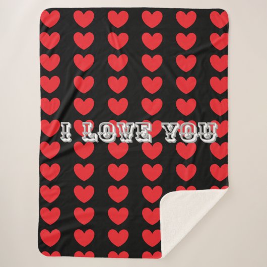 Couverture Sherpa I LOVE YOU Comfy Sherpa Blanket (Devant)