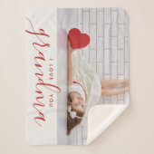 Couverture Sherpa I Love You Grand-mère Valentine's Day Cadeau Photo (Devant)