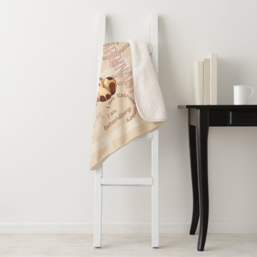 Couverture Sherpa IA générée | Affirmations Cutes | Giraffe (En situation)