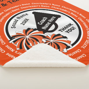 Couverture Sherpa Idées Cadeau Coach Cheerled, Orange Black White