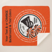 Couverture Sherpa Idées Cadeau Coach Cheerled, Orange Black White (Devant (Horizontal))