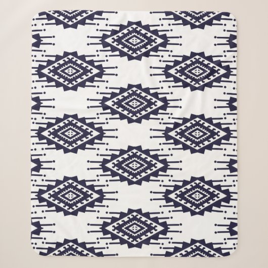Couverture Sherpa Ikat Boho Aztec Textile Motif (Devant)