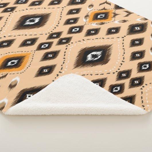 Couverture Sherpa Ikat Ethnic Geometry Folklore Motif (3/4)