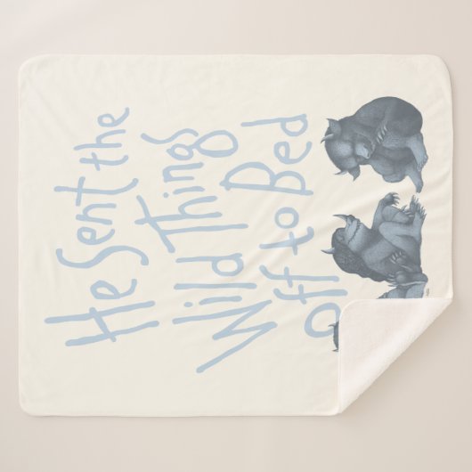 Couverture Sherpa Il a envoyé des choses sauvages au lit - Bleu (Devant (Horizontal))