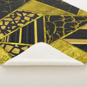 Couverture Sherpa Illusion de texture du triangle noir or (3/4)