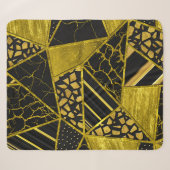 Couverture Sherpa Illusion de texture du triangle noir or (Devant (Horizontal))