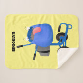 Couverture Sherpa Illustration amusante du mélangeur de ciment bleu (Devant (Horizontal))