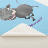 Couverture Sherpa Illustration amusante d'un cochon de phacochère af (3/4)