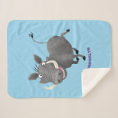 Couverture Sherpa Illustration amusante d'un cochon de phacochère af (Devant (Horizontal))