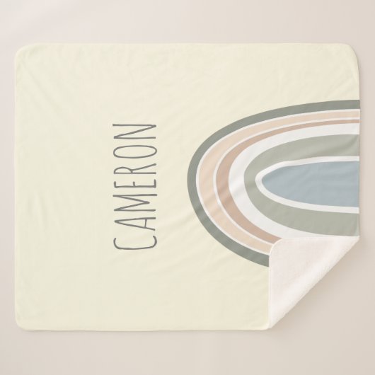 Couverture Sherpa Illustration arc-en-ciel avec nom (Devant (Horizontal))