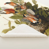 Couverture Sherpa Illustration Audubon American Robin Wildlife Bird (3/4)