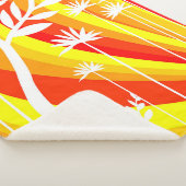 Couverture Sherpa Illustration botanique orange et blanc (3/4)