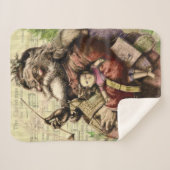 Couverture Sherpa Illustration classique de l'arbre du Père Noël joy (Devant (Horizontal))