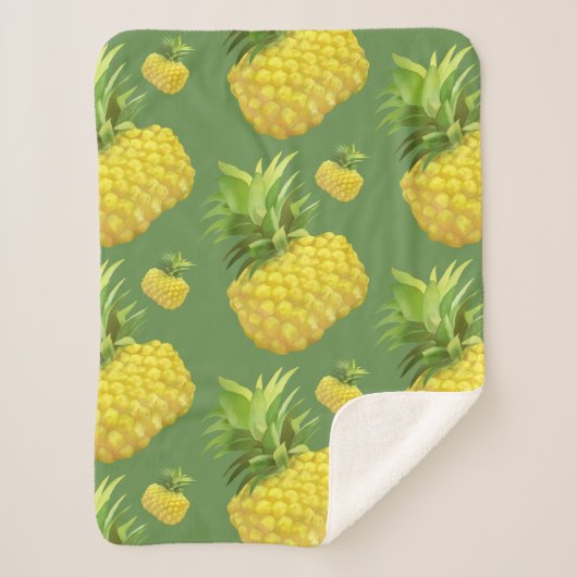 Couverture Sherpa Illustration d'ananas (Devant)
