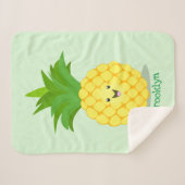 Couverture Sherpa Illustration d'ananas mignon (Devant (Horizontal))
