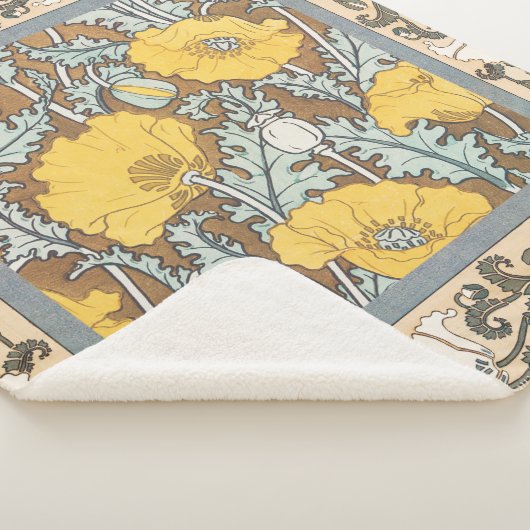 Couverture Sherpa illustration d'art pavot fleur jaune (3/4)