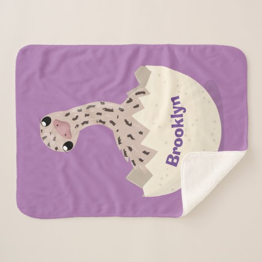 Couverture Sherpa Illustration d'autruche pour bébé à couver mignon (Devant (Horizontal))