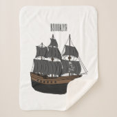 Couverture Sherpa Illustration de bateau pirate (Devant)
