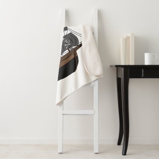 Couverture Sherpa Illustration de bateau pirate (En situation)