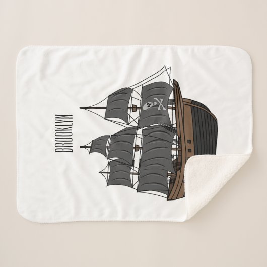 Couverture Sherpa Illustration de bateau pirate (Devant (Horizontal))