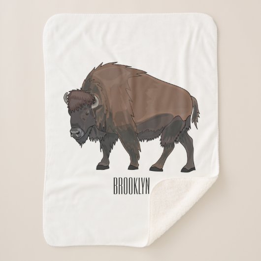 Couverture Sherpa Illustration de bison (Devant)