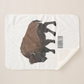 Couverture Sherpa Illustration de bison (Devant (Horizontal))