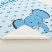 Couverture Sherpa Illustration de Blue Cute Elephant avec son nom (3/4)