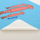 Couverture Sherpa Illustration de calamar rose (3/4)