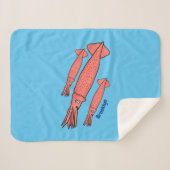 Couverture Sherpa Illustration de calamar rose (Devant (Horizontal))