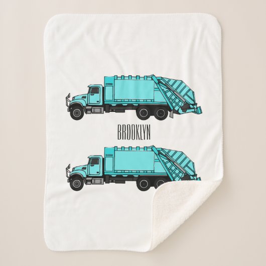 Couverture Sherpa Illustration de camion à ordures (Devant)