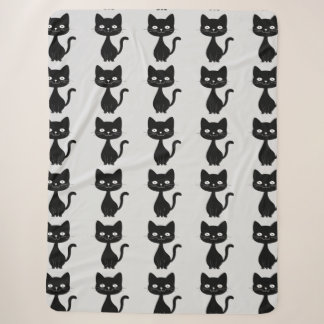 Couverture Sherpa Illustration de chat noir minimaliste de dessin an