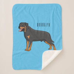 Couverture Sherpa Illustration de chien Rottweiler