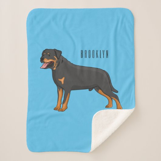 Couverture Sherpa Illustration de chien Rottweiler (Devant)