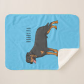 Couverture Sherpa Illustration de chien Rottweiler (Devant (Horizontal))
