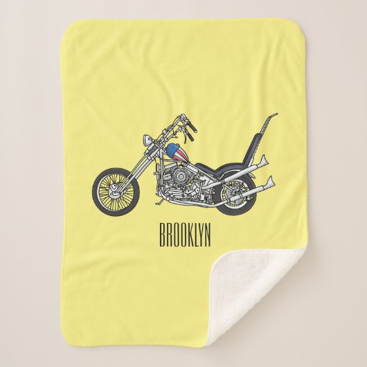 Couverture Sherpa Illustration de Chopper Motorcycle 1950 (Devant)