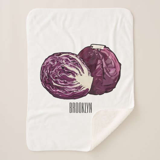 Couverture Sherpa Illustration de chou rouge (Devant)
