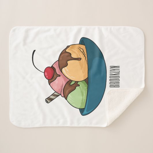 Couverture Sherpa Illustration de crème glacée (Devant (Horizontal))