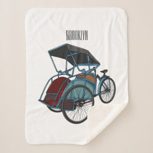 Couverture Sherpa Illustration de cyclo-pousse