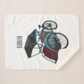 Couverture Sherpa Illustration de cyclo-pousse (Devant (Horizontal))