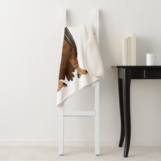 Couverture Sherpa Illustration de dessin animé autour du vautour (En situation)