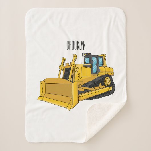 Couverture Sherpa Illustration de dessin animé Bulldozer (Devant)